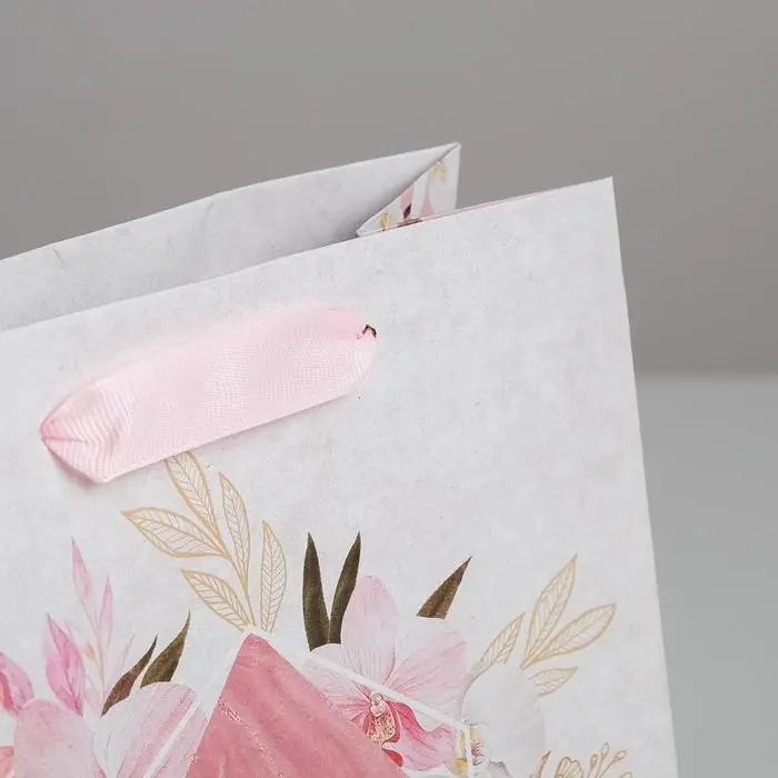 Пакет подарочный крафтовый вертикальный, упаковка, &laquo;8 марта&raquo;, MS 18 х 23 х 10 см