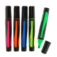 Маркер-текстовыделитель, 4 мм, треугольный, прорезиненный корпус, МИКС