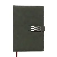 Ежедневник недатированный формат А5, с хлястиком, 112л, линия, пвх, Зеленый