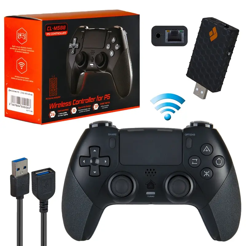 Джойстик PS4 (PS5) беспроводной 2.4G черный (40шт/кор)