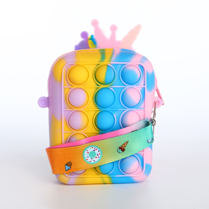 Сумка детская для девочки на молнии, &laquo;Выбражулька&raquo;, pop it, цвет разноцветный