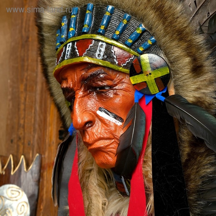 Панно "Индеец Лиуону" 40х15х60 см, МИКС