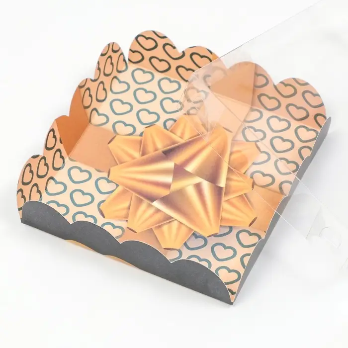 Коробка для печенья, &laquo;Золотой бант&raquo;, 12&times;12&times;3 см