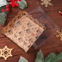 Коробка для печенья, кондитерская новогодняя упаковка, &laquo;Рождественская ночь&raquo;, 12&times;12&times;3 см