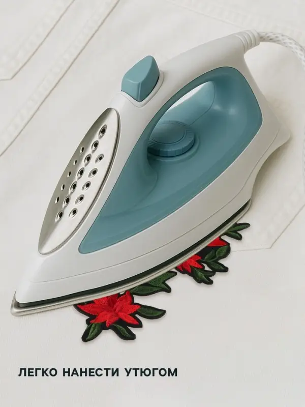 Термоаппликация &laquo;Цветы&raquo;, 20&times;7 см, красная