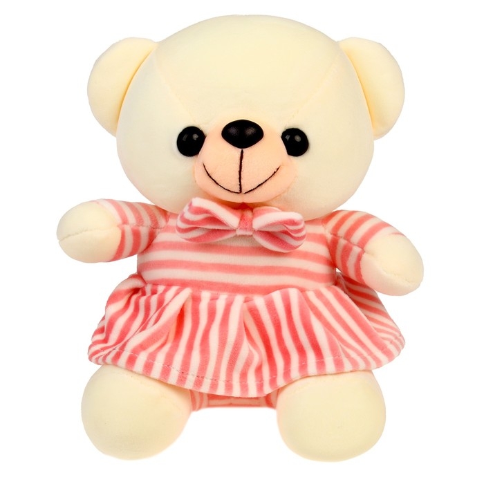 Мягкая игрушка &laquo;Мишутка в платье&raquo;, цвет белый