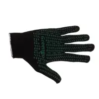 Перчатки, хб, вязка 7 класс, 6 нитей, размер 10, с ПВХ точками, чёрные, Greengo