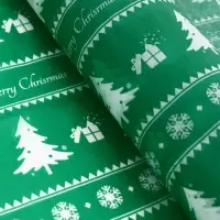 Бумага упаковочная новогодняя тишью &laquo;Лес&raquo;,50&times;66 см