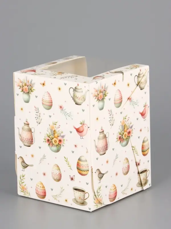 Коробка подарочная пасхальная с окном &laquo;Пасхальное чаепитие&raquo; 9.5&times;9.5&times;12.5 см
