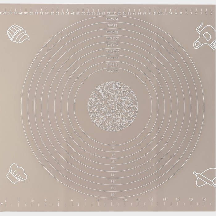 Коврик с разметкой Доляна &laquo;Капучино&raquo;, силикон 50&times;40 см, цвет бежевый