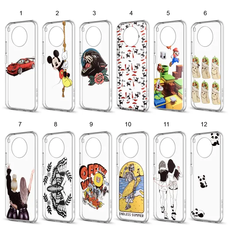 Чехол Huawei Honor 50 Lite TPU 1.0mm прозрачный с принтами