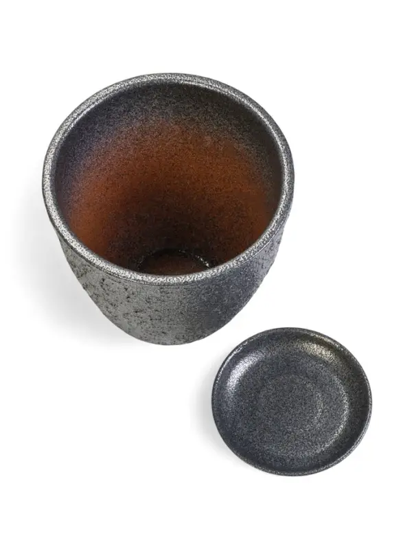 Горшок цветочный с поддоном 2,4 л, керамика "Шагрень" (М)