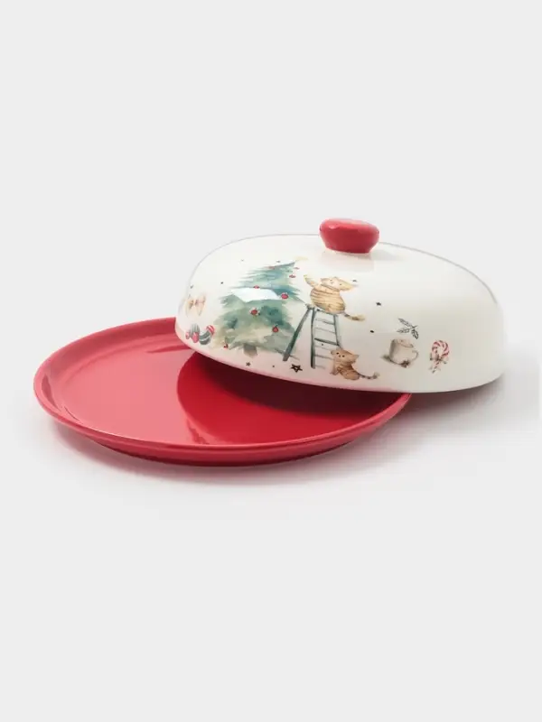 Блинница новогодняя Доляна &laquo;Волшебный праздник&raquo;, 23.5&times;9.7 см, доломит, белая