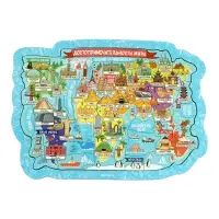 Пазл деревянный фигурный "Достопримечательности мира"