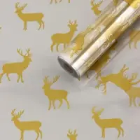 Пленка глянцевая "Северные олени", золото, 0,7 х 7,5 м, 40 мкм, 200 гр