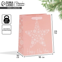 Пакет подарочный новогодний ламинированный &laquo;Сладкого Нового Года&raquo;, MS 18 х 23 х 10 см