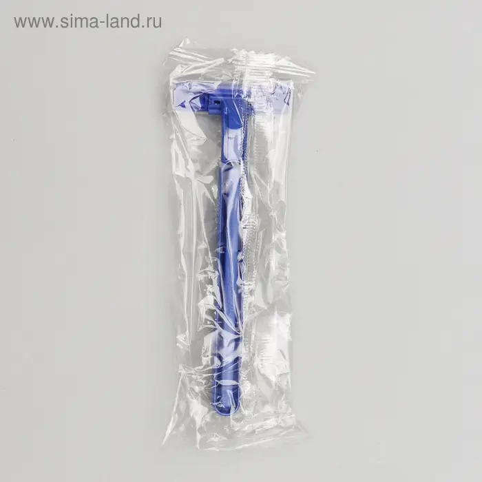 Бритва одноразовая "Стандарт плюс" с двумя нержавеющими лезвиями в индивидульном пакетике