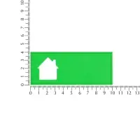 Лейбл из ПВХ с вырубкой &laquo;Дом&raquo;, зеленый неон