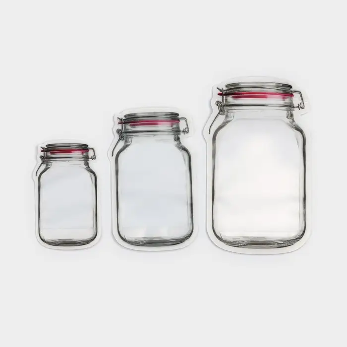 Набор пакетов для хранения продуктов Доляна, застёжка zip-lock,15&times;9.5 см, 19.5&times;11.7 см, 24.4&times;14.5, прозрачный