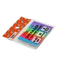 Блок - закладка с липким краем, 8&times;45 мм, пластик, 8 цветов по 20 листов, флуоресцентный