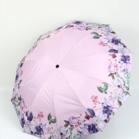 Зонт механический &laquo;Птицы&raquo;, эпонж, 4 сложения, 10 спиц, R = 56/63 см, D = 126 см, цвет МИКС