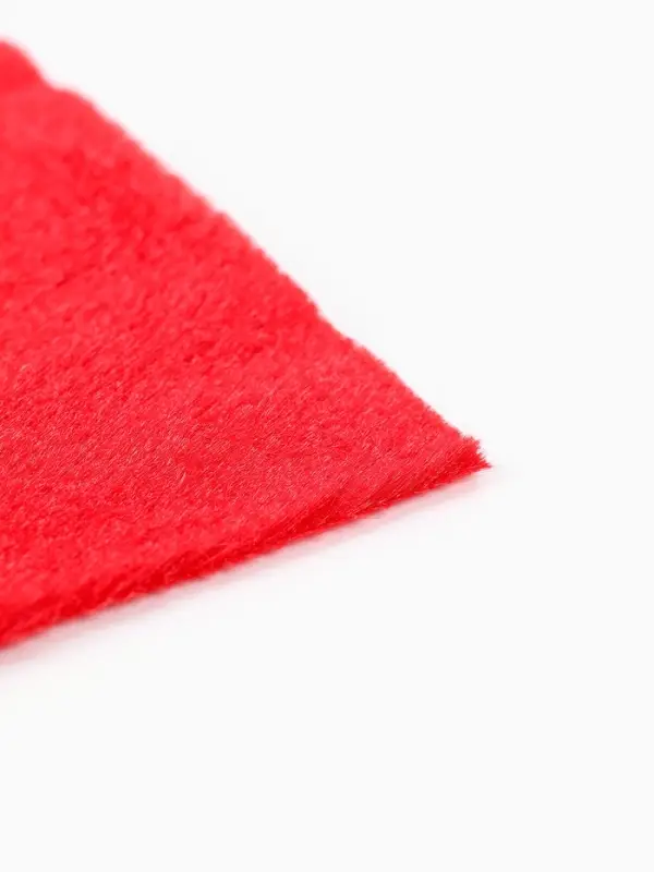 Лоскут ткани длинноворсовый на трикотажной основе, 50х50, цвет красный