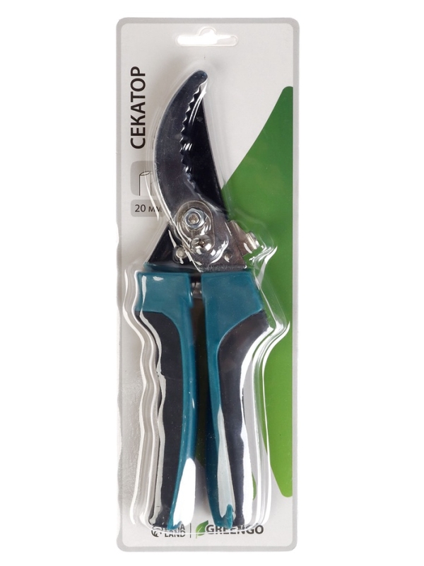 Секатор плоскостной, 9" (23 см), с пластиковыми ручками, Greengo