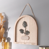 Крючки декоративные дерево "Ветки монстеры в вазе" 2,5х19,5х19,5 см