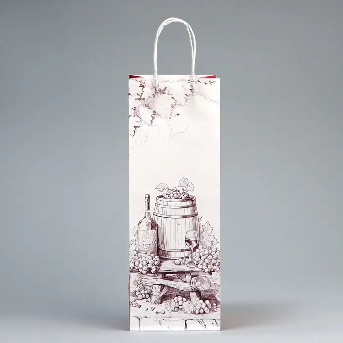 Пакет подарочный под бутылку, упаковка, &laquo;Подарок для тебя&raquo;, белый крафт, 13 х 36 х 10 см
