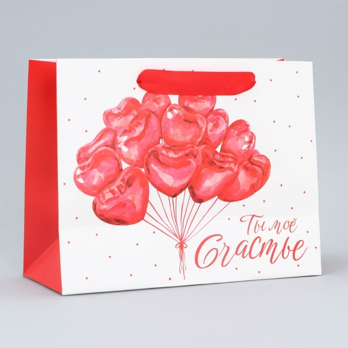 Пакет подарочный ламинированный горизонтальный, упаковка, &laquo;Ты моё счастье&raquo;, MS 23 х 18 х 10 см