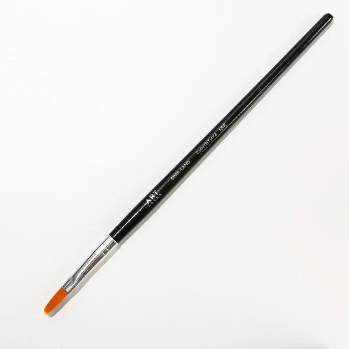 Кисть для рисования Синтетика Плоская № 8 (ширина обоймы 6 мм; длина ворса 14 мм)