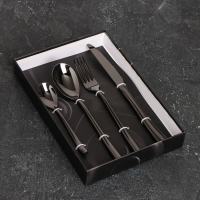 Столовые приборы из нержавеющей стали Magistro &laquo;Джентри&raquo;, 4 предмета, цвет чёрный