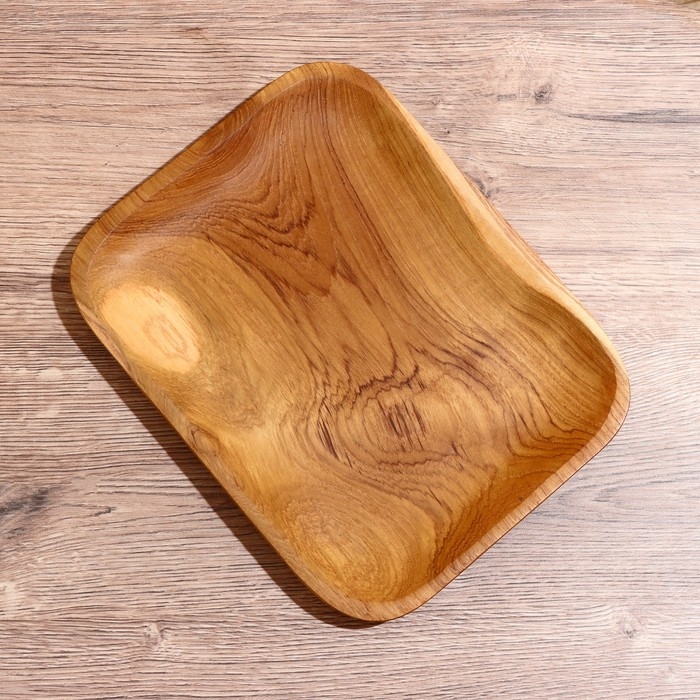 Блюдо 25х20х2 см, тиковое дерево