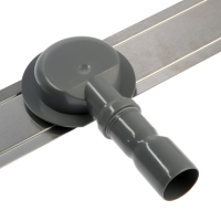 Трап ZEIN, c флaнцeм свободного вращения 360&deg;, 7х70 см, d=40/50 мм, нерж. сталь, сатин