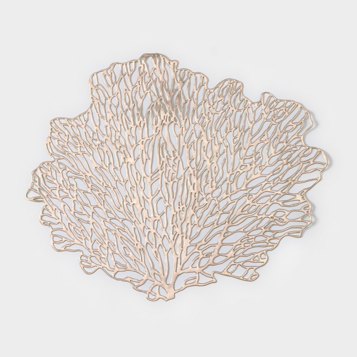Салфетки сервировочные на стол Доляна &laquo;Кораллы&raquo;, 4 шт, 48&times;39 см, цвет золотой