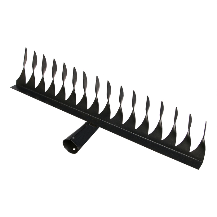 Грабли прямые, витой зуб, 16 зубцов, металл, тулейка 28 мм, без черенка, МИКС
