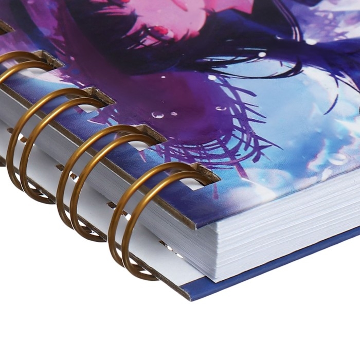 Скетчбук А6, 80 листов на гребне по короткой стороне "Аниме", твёрдая обложка, блок 100 г/м&sup2;