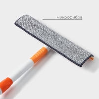 Щётка для окон Raccon, фиксатор, стальная телескопическая ручка 93(137) см, насадка из микрофибры 28&times;7 см