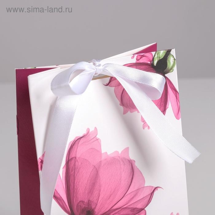 Пакет подарочный с лентой, упаковка, &laquo;Хорошего настроения&raquo;, 13 х 23 х 7 см