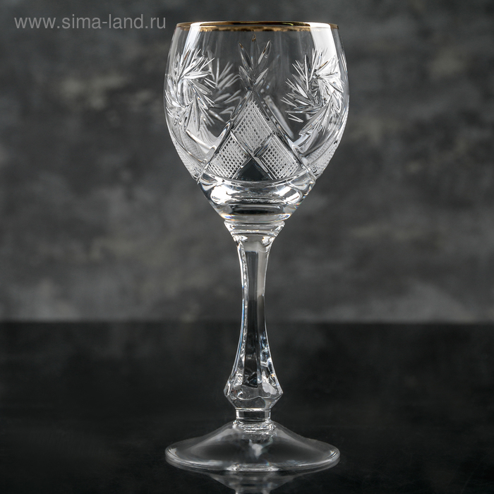 Набор фужеров хрустальных для вина &laquo;Мельница&raquo;, 250 мл, 6 шт