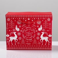 Пакет&mdash;коробка &laquo;Волшебство праздника&raquo;, 23 х 18 х 11 см, Новый год