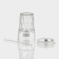 Стакан стеклянный с крышкой и трубочкой &laquo;Крона&raquo;, 400 мл