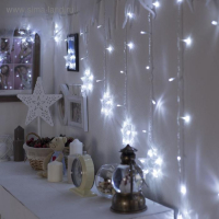 Гирлянда &laquo;Бахрома-арка&raquo; 2.5 &times; 1.2 м с насадками &laquo;Звёзды&raquo;, IP20, прозрачная нить, 136 LED, свечение белое, 8 режимов, 220 В