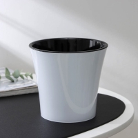 Кашпо для цветов со вставкой &laquo;Арте&raquo;, 1,2 л, бело-чёрное