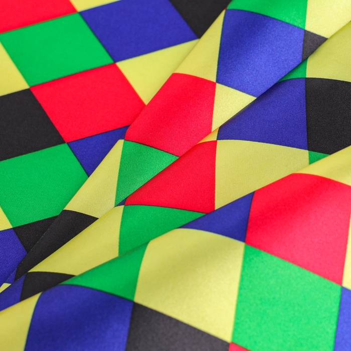 Лоскут для рукоделия, атлас, цветные ромбы 100х150 см