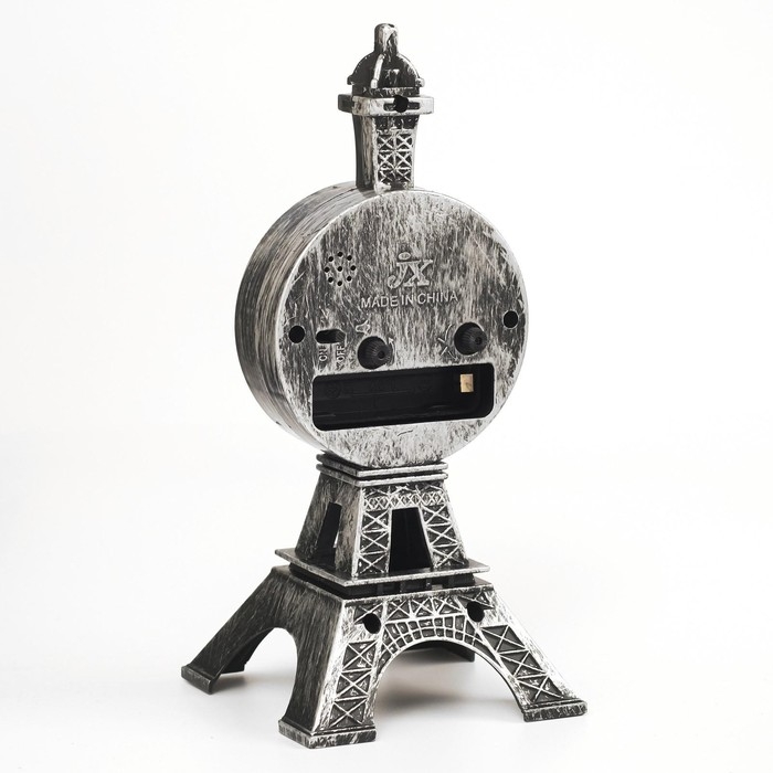 Часы - будильник настольные "Эйфелева башня", дискретный ход, d-6.5 см, 19 х 8.5 см, АА