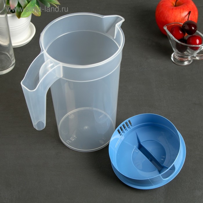 Кувшин с крышкой, 1,2 л, цвет МИКС