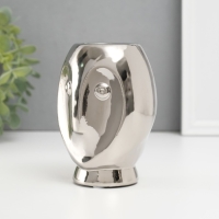 Подсвечник керамика на 1 свечу "Сова Сипуха" d=3,5 серебро 9х8,5х12,5 см