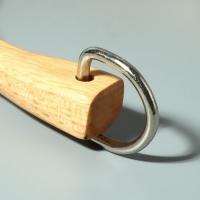 Ручки для сумки деревянные, с полукольцами, 10,3 &times; 8 см, 2 шт, цвет бежевый/серебряный