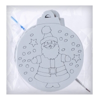 Ёлочное украшение под раскраску &laquo;Санта&raquo; 4 шт., кисть